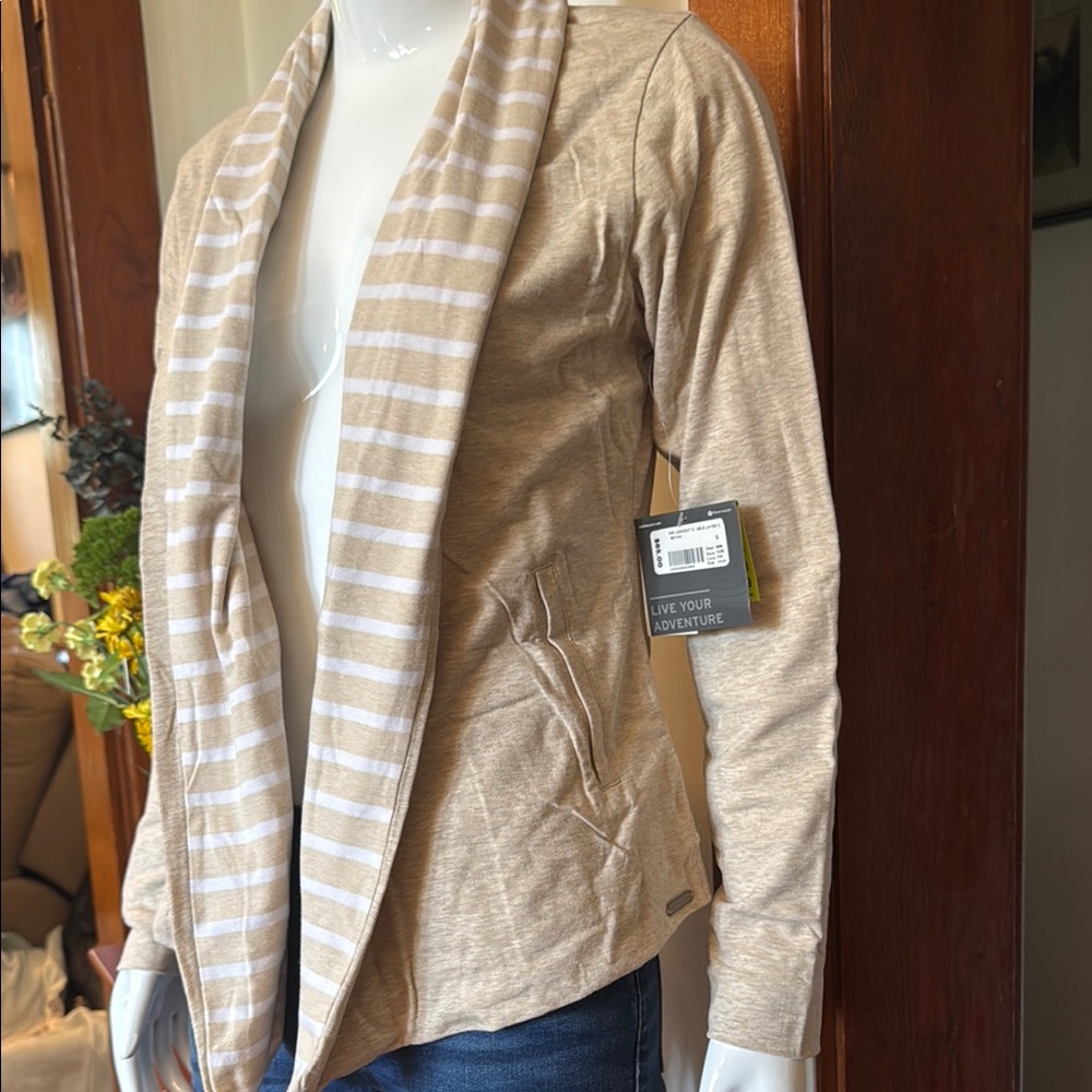 NWT Eddie Bauer size small Striped Beige Women's Jacket